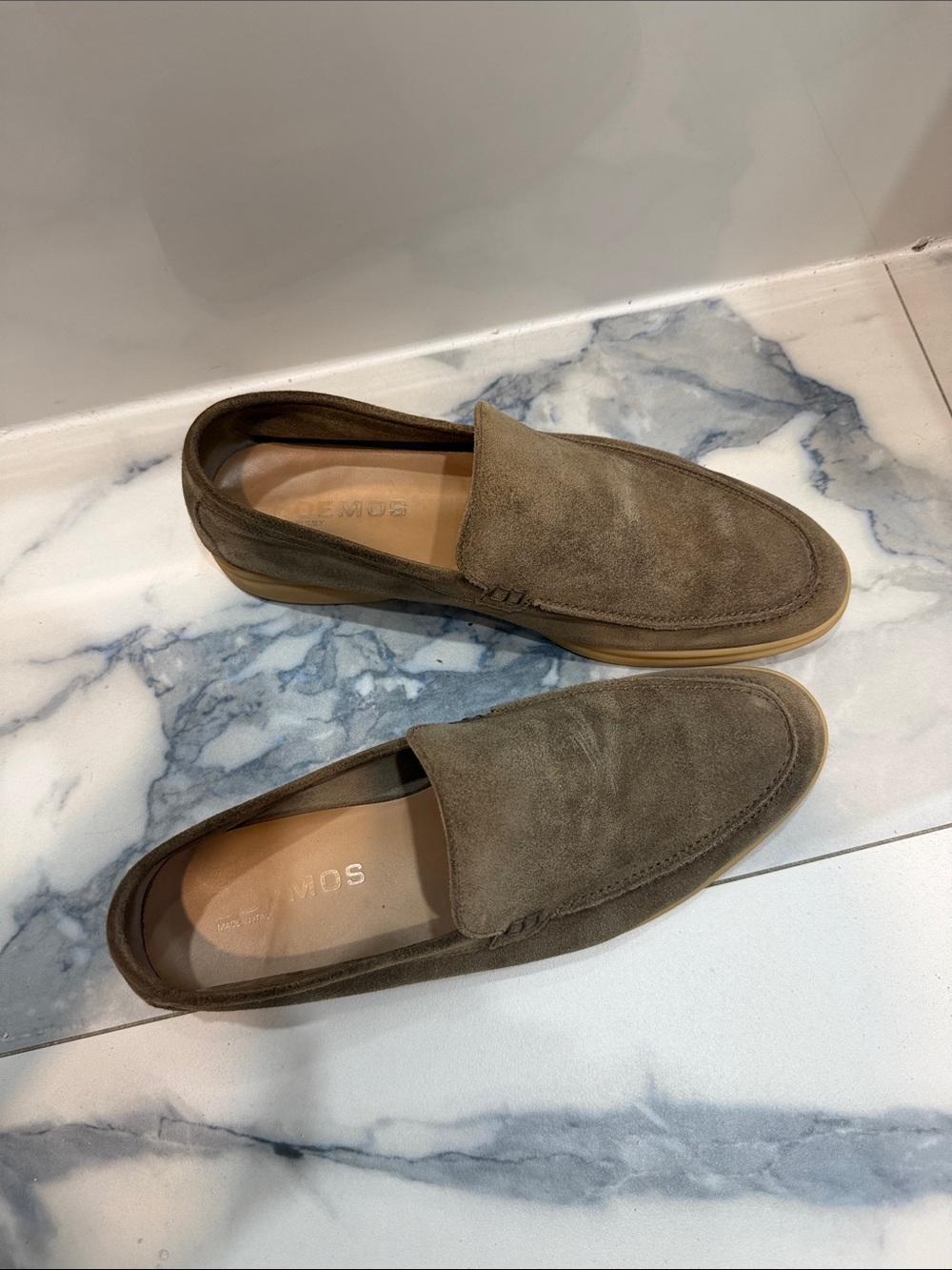 Boemos Made In Italy, Men's Suede summer walk Slip-On Loafers in light Brown